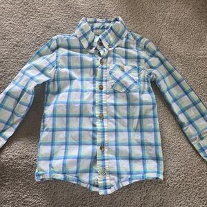 Andy & Evan Plaid Toddler Shirt - Blue and Green